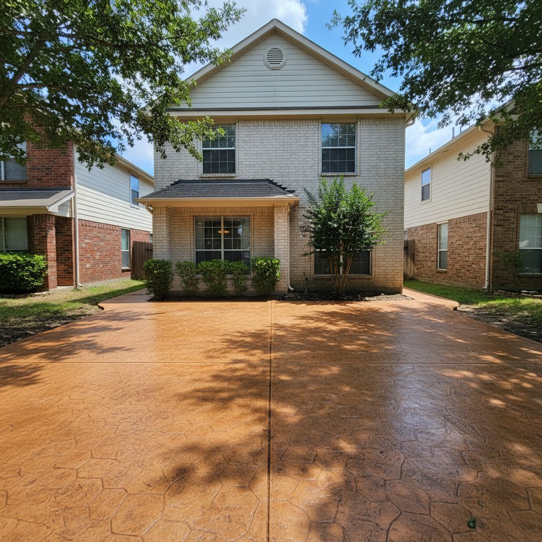 Decorative Concrete Overlays completed by Premium Concrete Solutions in Post, TX